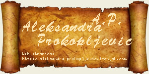 Aleksandra Prokopljević vizit kartica